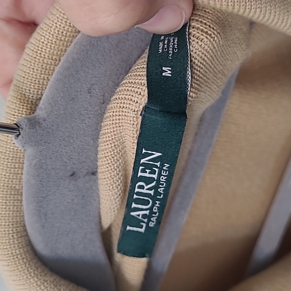 Lauren Ralph Lauren Sweater-Knit Blazer cardigan in camel/Tan size M - Picture 4 of 9